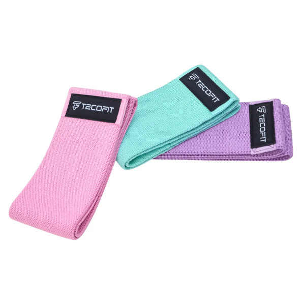 Фото - Набір гум для фітнесу та спорту TECOFIT Set of 3 Hip bands 3 шт. 66х76х86х8 см (TOP19075393)