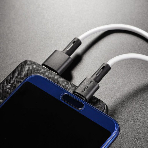 Фото - Кабель синхронізації даних BOROFONE BX31 USB to Type-C 3A, 1m White (6931474710406)