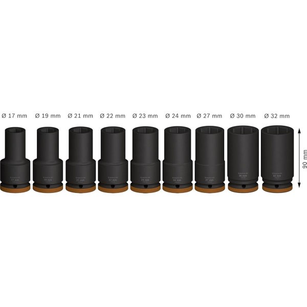 Фото - Набір торцевих голівок Bosch Professional Deep 9 шт. 3/4" (2.608.003.042)