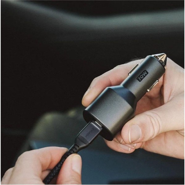 Фото - Автомобильное зарядное устройство Nomad Dual Port USB-C 70W Car Charger Black (NM01895985)
