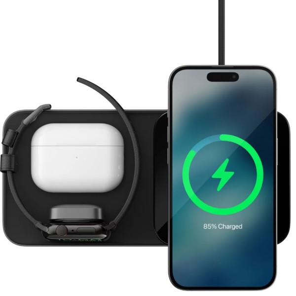 Фото - Беспроводное зарядное устройство Nomad Base One Max Qi2 3-in-1 Charging Hub (3rd Gen) Carbide (NM01571885)