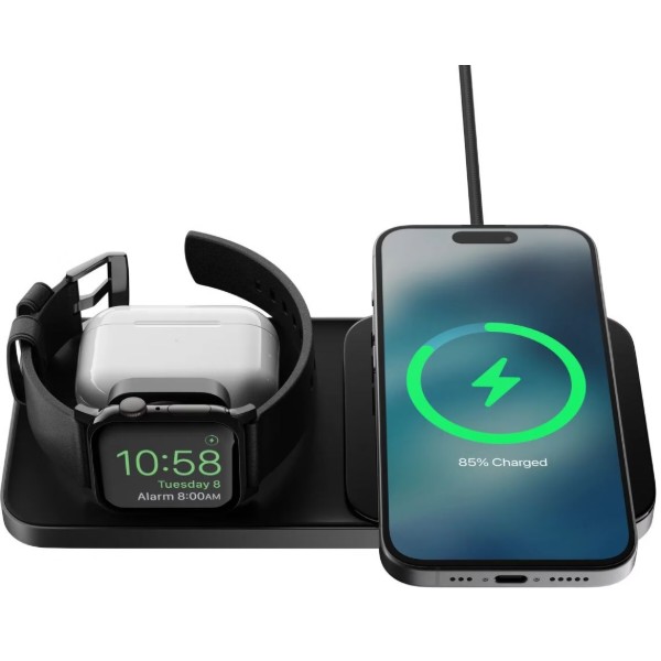 Фото - Беспроводное зарядное устройство Nomad Base One Max Qi2 3-in-1 Charging Hub (3rd Gen) Carbide (NM01571885)