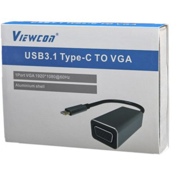 Фото - Перехідник Viewcon USB-C на VGA (TE388)
