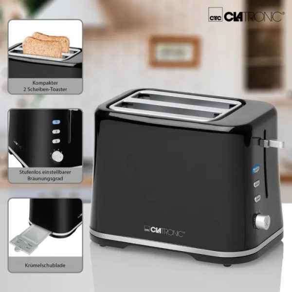 Фото - Тостер Clatronic TA 3554 black-silver