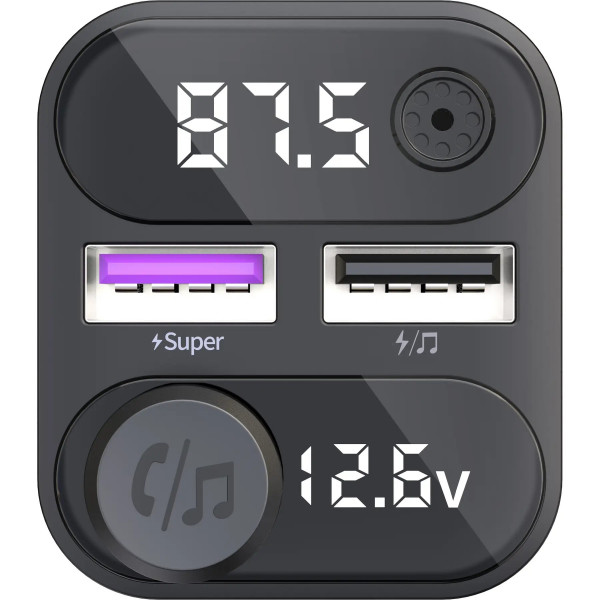 Фото - FM модулятор INSPIRE C37 MP3 2xUSB 12-24V Black (FM-C37)