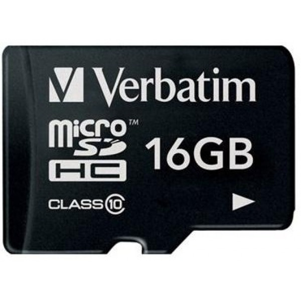 Фото - Карта памяти Verbatim microSDHC 16Gb Class 10 w/SD adapter (44082)