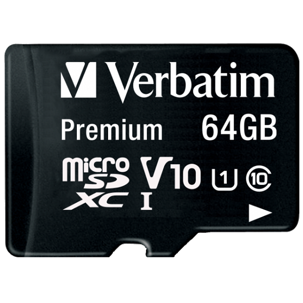 Фото - Карта пам'яті Verbatim microSDXC 64Gb Class 10 w/SD adapter (44084)