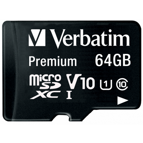 Фото - Карта пам'яті Verbatim microSDXC 64Gb Class 10 w/SD adapter (44084)