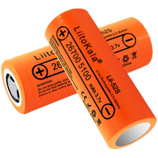 Фото - Аккумулятор тип 26700 LiitoKala 26700 Li-Ion Lii-52S, 5000mAh (5100-5200mAh), 10A, 3.7V (2.75-4.2V)