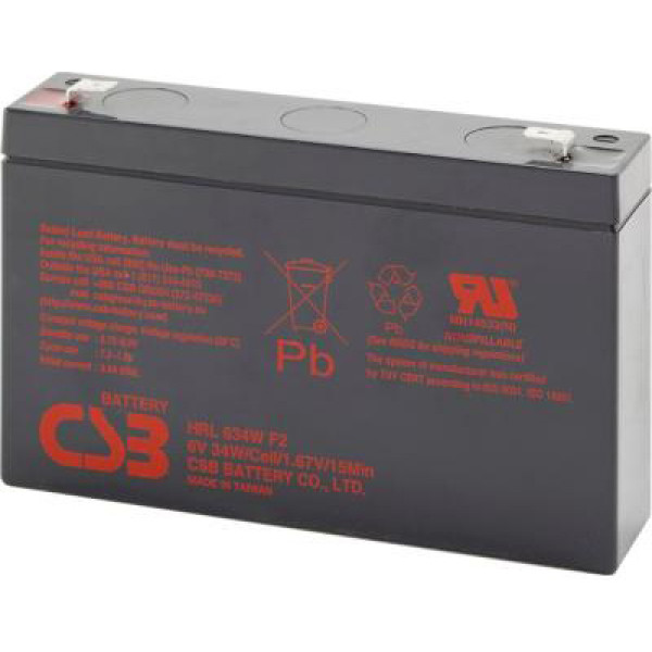 Фото - Акумулятор для ДБЖ CSB 6V 9AH AGM (HRL634WF2)