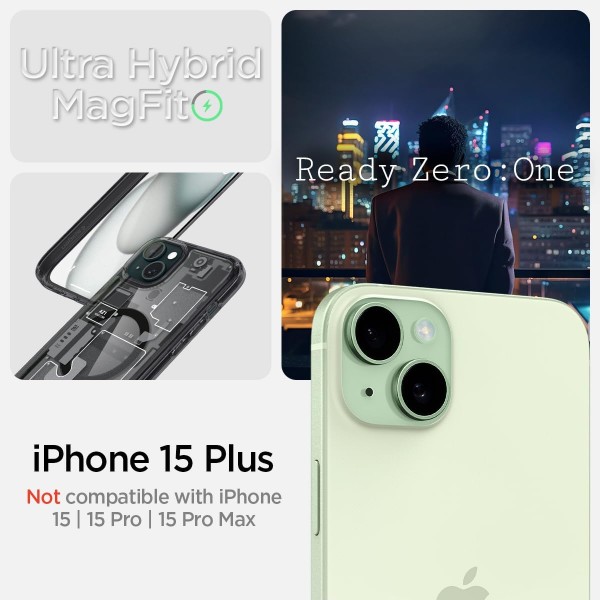Фото - Чохол для смартфону Spigen for Apple iPhone 15 Plus Ultra Hybrid MagFit, Zero One (ACS06664)