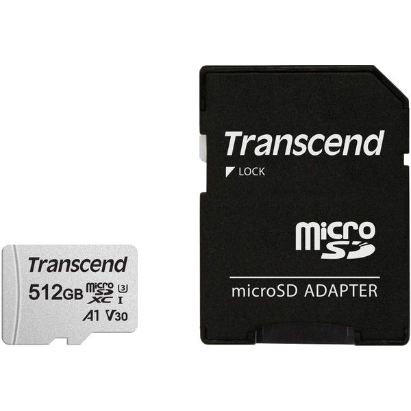 Фото - Карта пам'яті Transcend microSDXC 300S 512GB UHS-I U3 + ad (TS512GUSD300S-A)