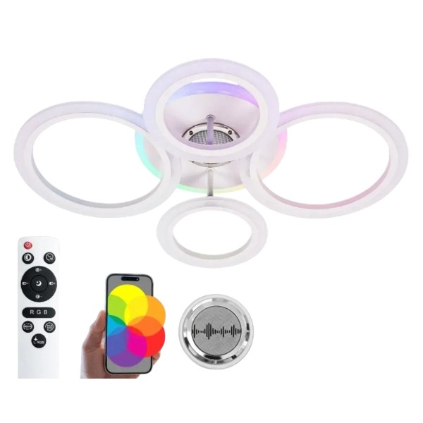 Фото - Люстра VALESO з музичною колонкою та RGB YZD1270 White