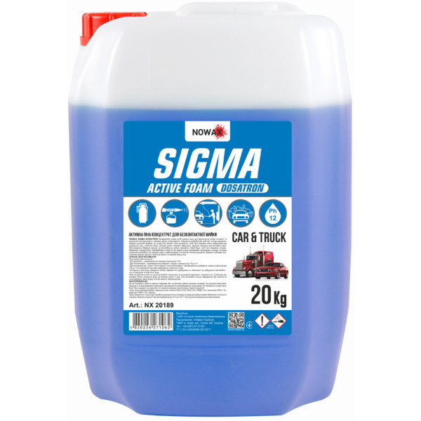 Фото - Піна для мийки авто NOWAX концентрат для безконтактної мийки SIGMA DOSATRON ACTIVE FOAM 20 кг (NX20189)