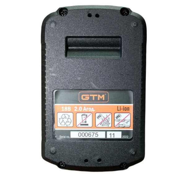 Фото - Аккумулятор для электроинструментов GTM B18V/2Аh Li-Ion, 18В, 2А/час