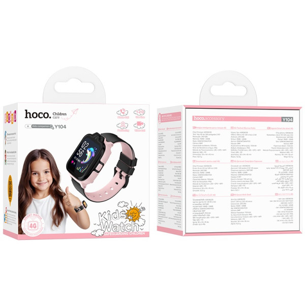 Фото - Детские часы HOCO Y104 4G Pink (6942007646376)