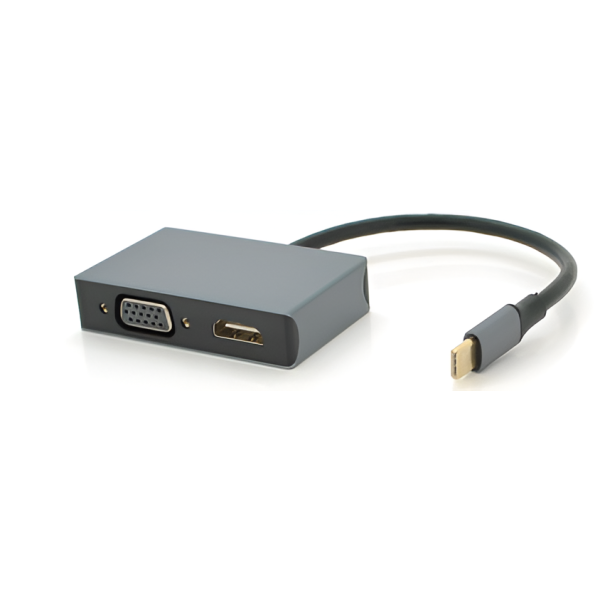 Фото - Хаб USB Voltronic Type-C(папа)-HDMI(мама)+VGA(мама) (27036)