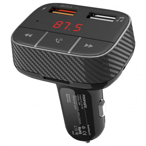 Фото - FM модулятор Promate Smartune-2+ Black