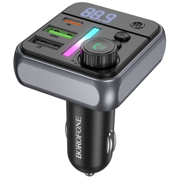 Фото - FM модулятор BOROFONE BC50 Ascenso PD20W+QC3.0 car BT FM transmitter Black (6941991115257)