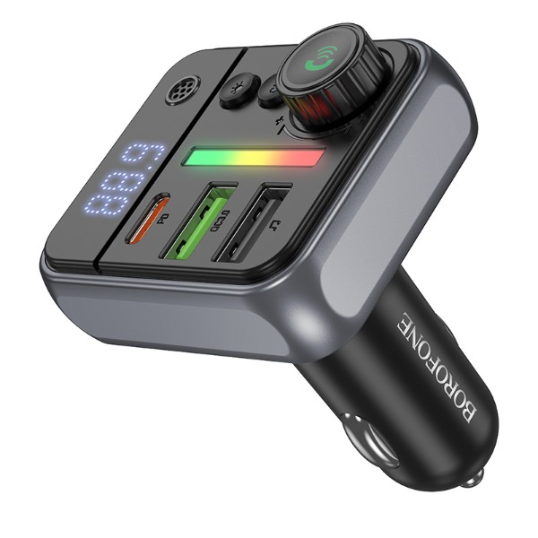 Фото - FM модулятор BOROFONE BC50 Ascenso PD20W+QC3.0 car BT FM transmitter Black (6941991115257)