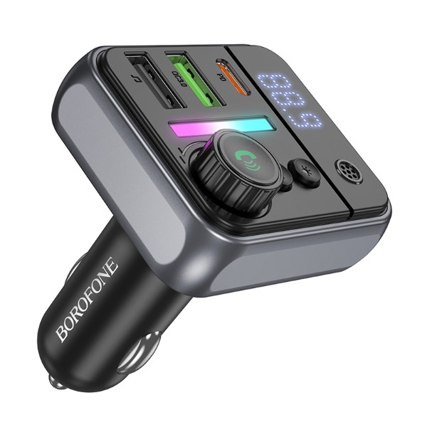 Фото - FM модулятор BOROFONE BC50 Ascenso PD20W+QC3.0 car BT FM transmitter Black (6941991115257)