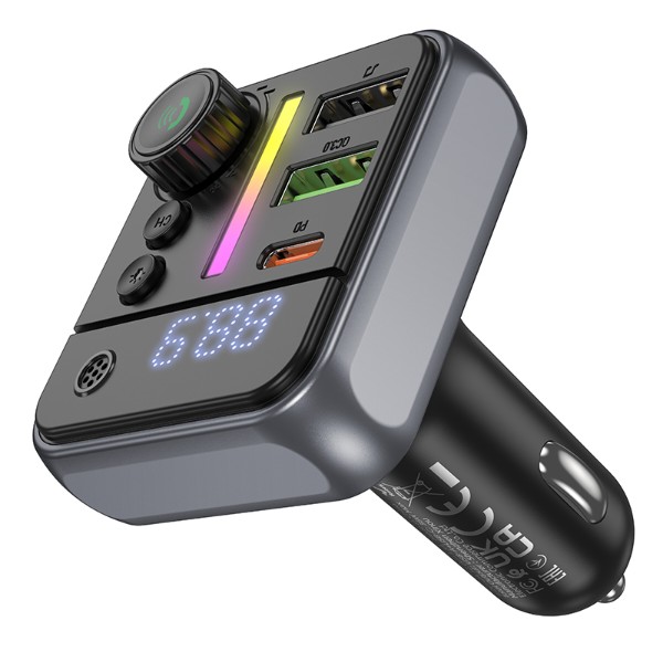Фото - FM модулятор BOROFONE BC50 Ascenso PD20W+QC3.0 car BT FM transmitter Black (6941991115257)
