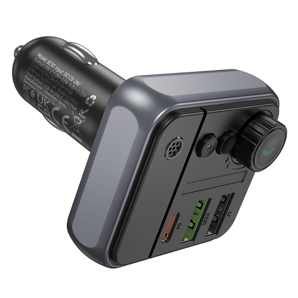 Фото - FM модулятор BOROFONE BC50 Ascenso PD20W+QC3.0 car BT FM transmitter Black (6941991115257)