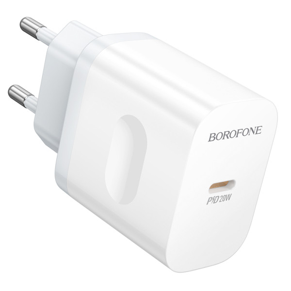 Фото - Мережевий зарядний пристрій BOROFONE BAS42A Potential single-port QC3.0 charger set(Type-C) 18W White (6941991113802)