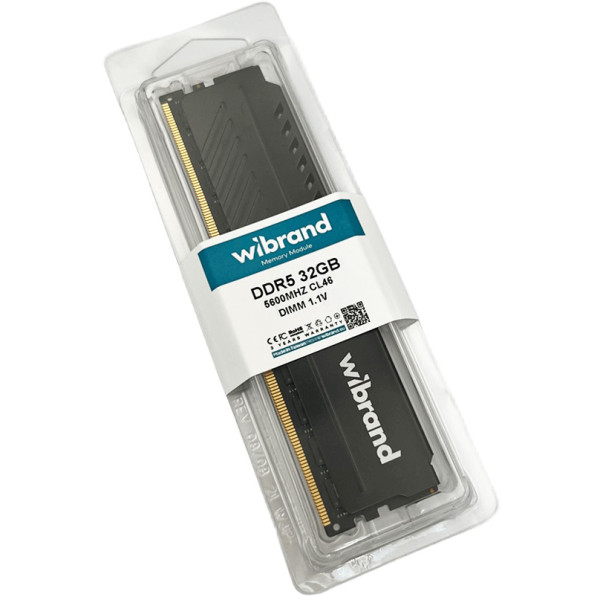 Фото - Память DDR Wibrand 32GB 5600MHz CL46 DIMM Heatsink Black (WI5600DDR5D/32GB)