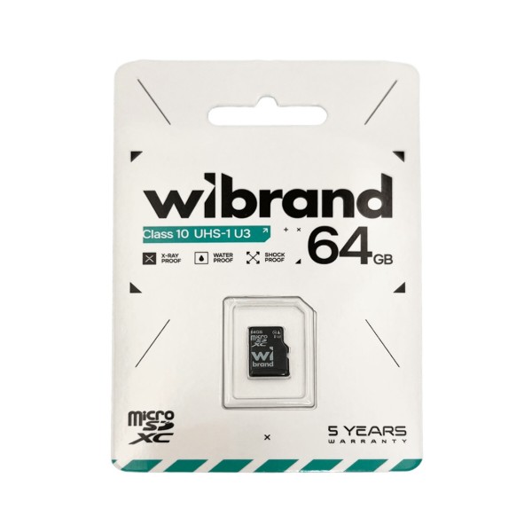 Фото - Карта пам'яті Wibrand microSDXC (UHS-1 U3) 64Gb class 10 (WICDXU3/64GB)