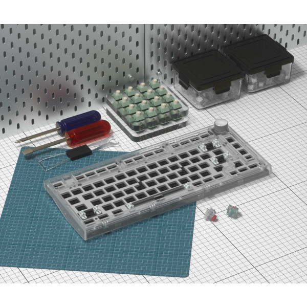 Фото - Клавіатура бездротова ігрова FL ESPORTS DIY-barebone MK750 White Transparent Three-Mode (MK750-5880)