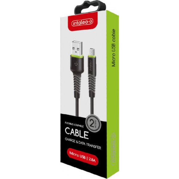 Фото - Кабель синхронізації даних Intaleo CBFLEXM2 Micro USB 2м Black (1283126521430)
