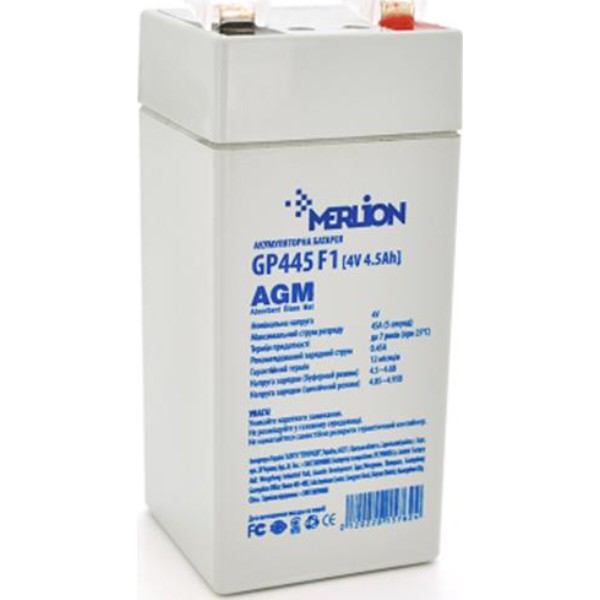 Фото - Акумулятор для ДБЖ Merlion 4V 4.5AH AGM (GP445F1)