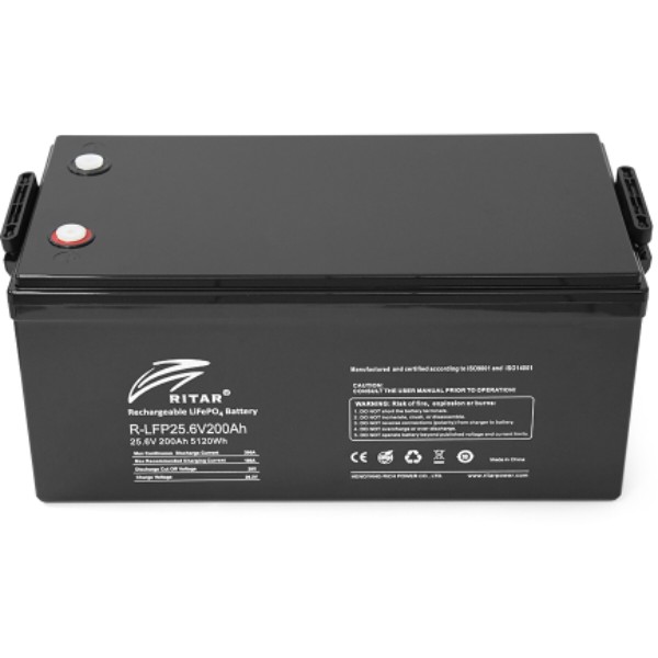 Фото - Батарея для сонячного інвертора Ritar LiFePO4 25,6V 200Ah