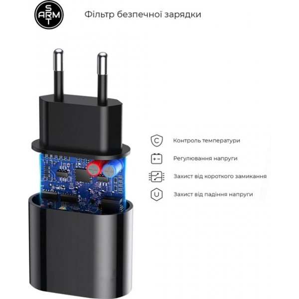 Фото - Мережевий зарядний пристрій Armorstandart ABMHJ83 20W USB-C Power Adapter Black (ARM61365)