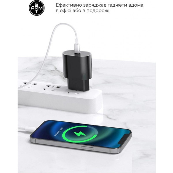 Фото - Мережевий зарядний пристрій Armorstandart ABMHJ83 20W USB-C Power Adapter Black (ARM61365)