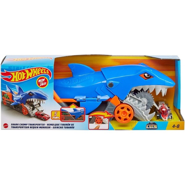 Фото - Далекобійники Hot Wheels Вантажівка-транспортер «акули пащу» (GVG36)