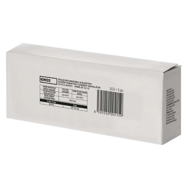 Фото - Аккумулятор для ДБЖ EMOS B9672, AGM, 12V, 2,2Ah, fast 4,7mm