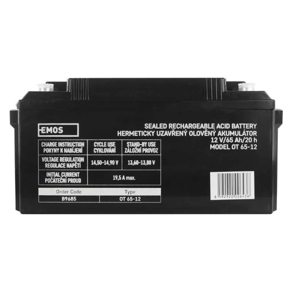 Фото - Аккумулятор для ДБЖ EMOS B9685, AGM, 12V, 65Ah, M8