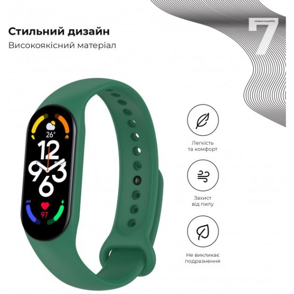 Фото - Ремінець для фітнес-браслету Armorstandart New Style for Xiaomi Mi Band 7/6/5 Army Green (ARM61900)