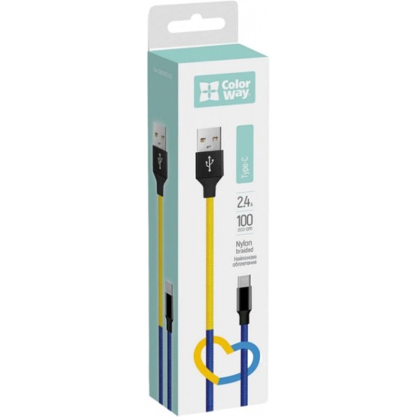 Фото - Кабель Colorway USB-Type-C 1m  (CW-CBUC052-BLY)