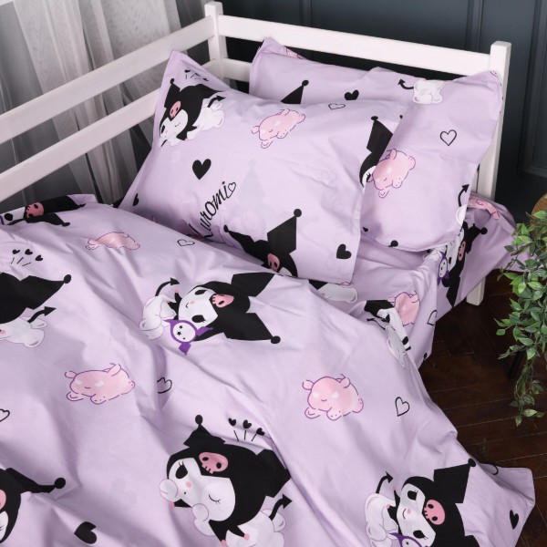 Фото - Комплект постільної білизни MirSon Бязь Kids Time 17-0883 Magic Kuromi 175х210 см (2200012199077)
