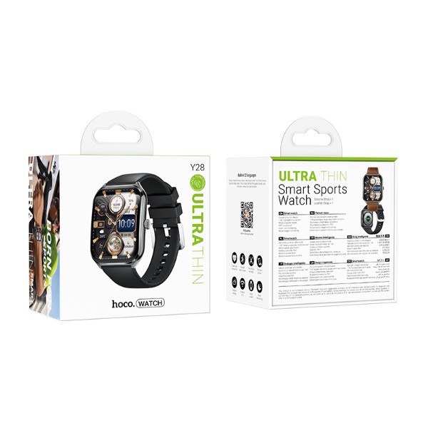 Фото - Смарт-часы HOCO Y28 AMOLED Smart sports watch (call version) Black (6942007648479)