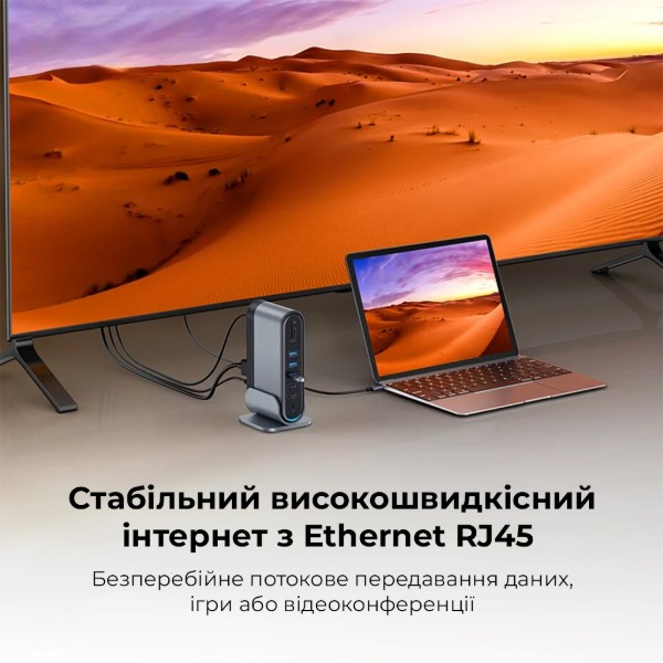 Фото - Хаб USB Baseus UnionJoy 17-Port Triple-Display Docking Station Space Grey (B00532304811-00)