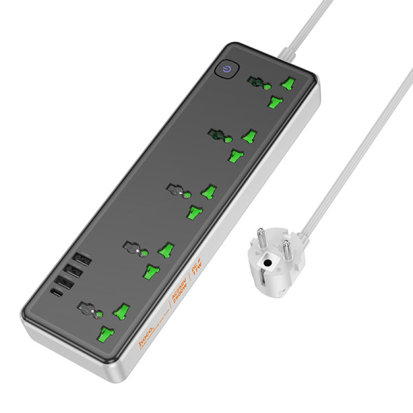 Фото - Мережевий фільтр HOCO AC13A Talento 5-position socket 1C3A Black (6942007607131)