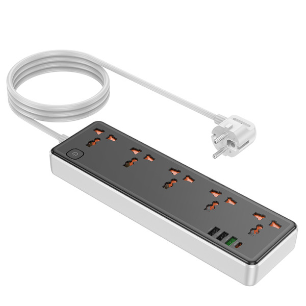 Фото - Мережевий фільтр HOCO AC14A Rico 5-position socket PD30W/1C3A Black (6942007607179)