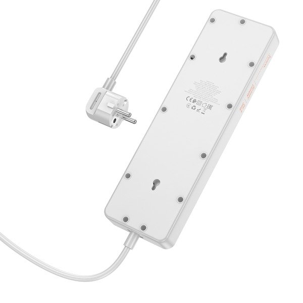 Фото - Мережевий фільтр HOCO AC14A Rico 5-position socket PD30W/1C3A White (6942007607186)