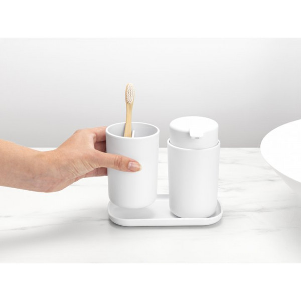 Фото - Дозатор для мила Brabantia +підставка для зубних щіток та піднос 3 ін. 280382