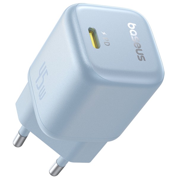 Фото - Сетевое зарядное устройство Baseus PicoGo GaN Fast Charger 1C 45W EU Galaxy Blue (P10176800313-00)