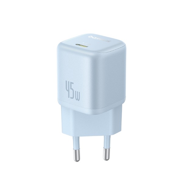 Фото - Сетевое зарядное устройство Baseus PicoGo GaN Fast Charger 1C 45W EU Galaxy Blue (P10176800313-00)
